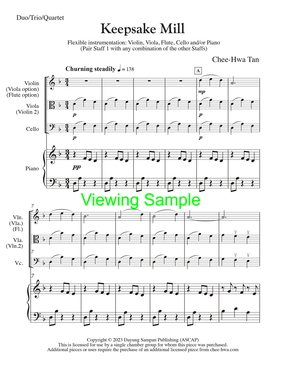 Keepsake Mill for Duet, Trio, and Quartet - Image 2